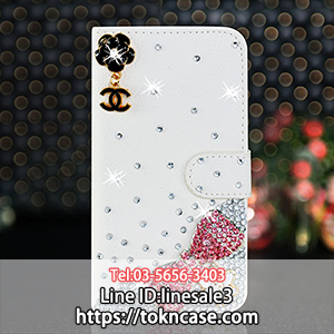 CHANEL iPhone7plus 手帳型ケース キラキラ ギャラクシーs7edgeデコケース レザー製 sc-02h 携帯カバー
