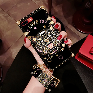 ケンゾー iphoneX ケース 鏡面 KENZO iphone8 8PLUSケース トランク作り チェーン付き アイフォン7/6Sケース 可愛い レディース 送料無料