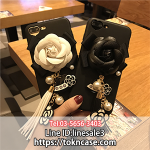 カメリア iphone8ケース シャネル風